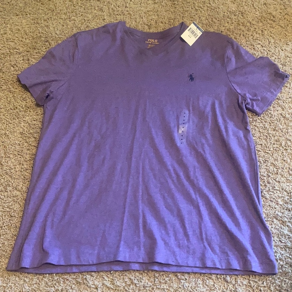 Purple POLO by Ralph Lauren V-Neck T-Shirt